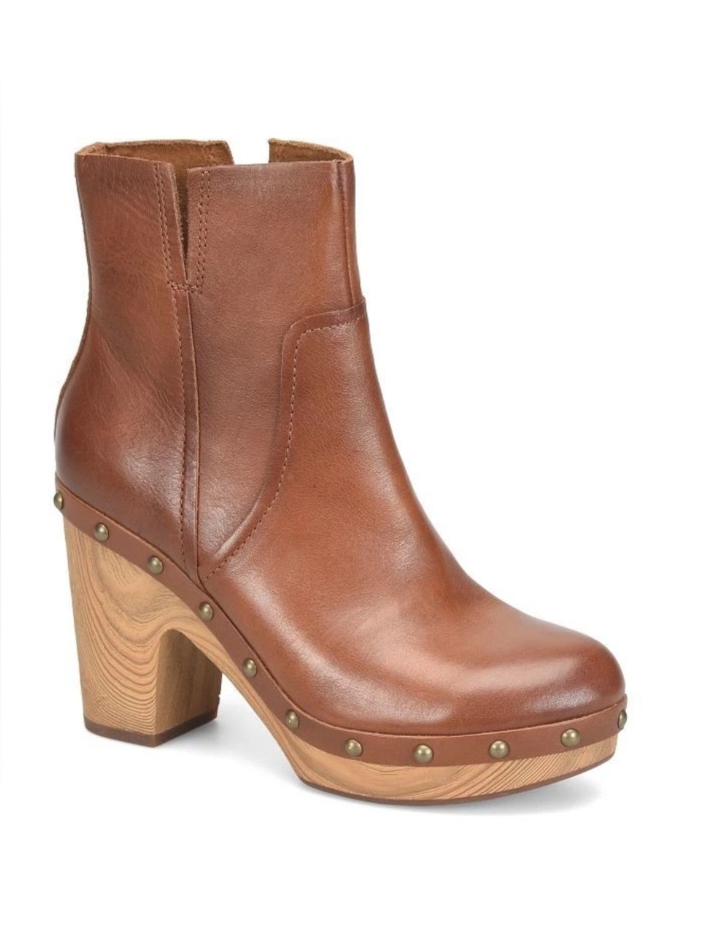 Evereve Kork-Ease Deegan Clog Bootie brown leather size 6 NWT